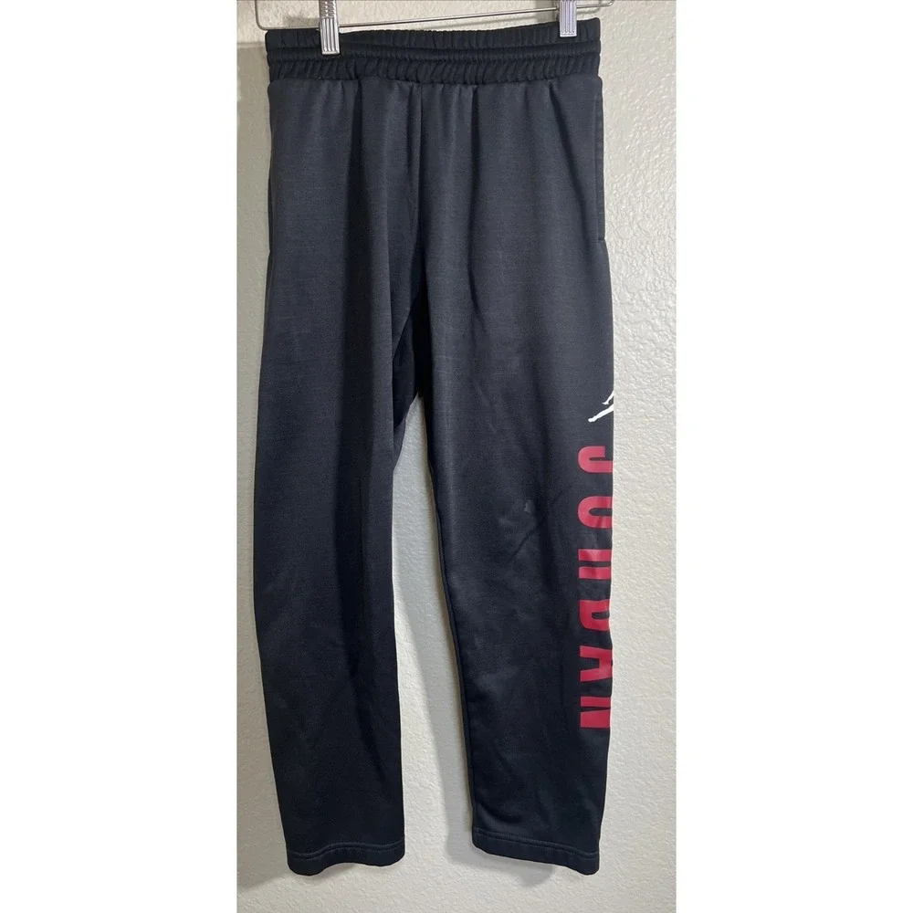 Air Jordan Joggers Boys Size L Black‎  Red Sweatpants  Jumpman Logo 12-13 Yrs